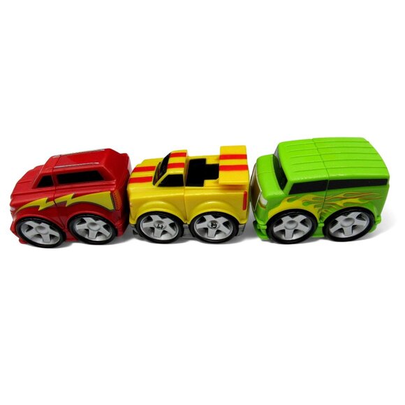 MEGA BLOKS Tiny n Tuff 2005 3 Cars and Vehicle Carrier Transport Truck 16" - Picture 5 of 12